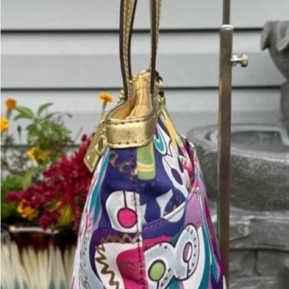 COACH POPPY Colorful Graphic Tote with Gold Handles! Limited Edition! - Picture 5 of 8